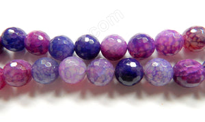 Bright Purple Fire Agate  -  Faceted Round 16"
