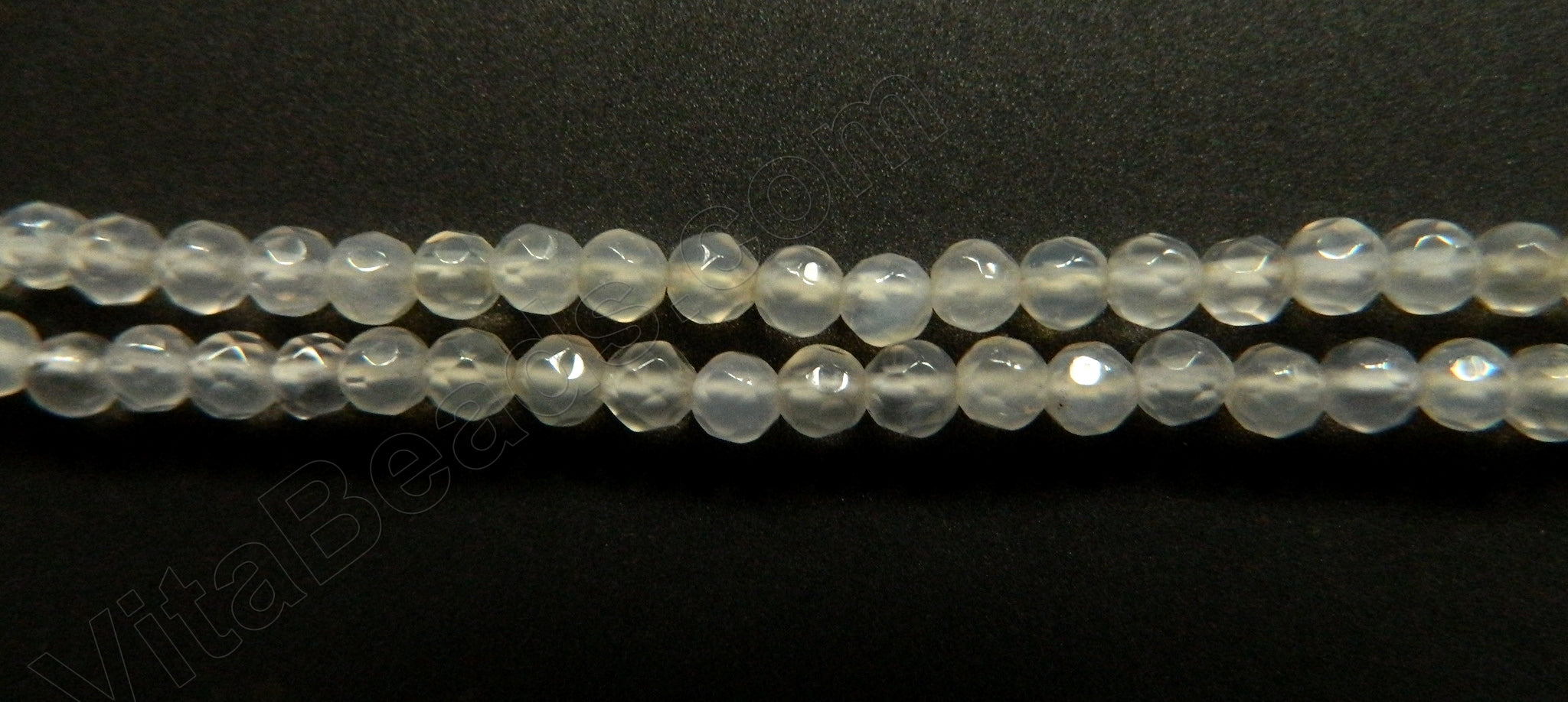 Clear White Agate  -  Faceted Round  14"