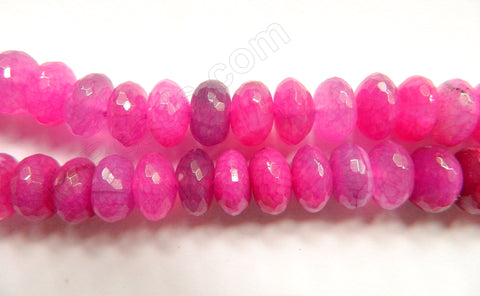Fuchsia Fire Agate  -  Faceted Rondel  16"    8 x 14 mm