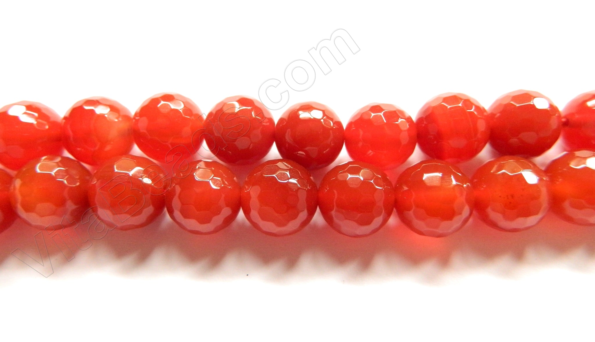 Carnelian AA  -  128 Cut Faceted Round  16"