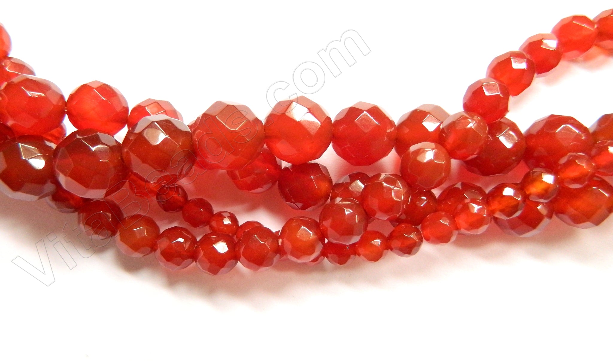 Carnelian A  -  84 cut Faceted Round  16"