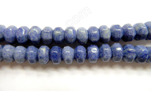 Big Faceted Rondel  -  Blue Stone  16"    8 x 13 mm