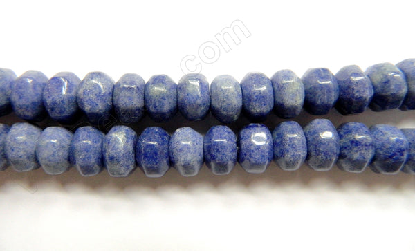 Big Faceted Rondel  -  Blue Stone  16"    8 x 13 mm