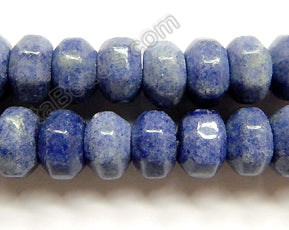 Big Faceted Rondel  -  Blue Stone  16"    8 x 13 mm