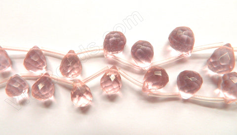 Pink Crystal Quartz  - 12x16mm Faceted Teardrop 16"