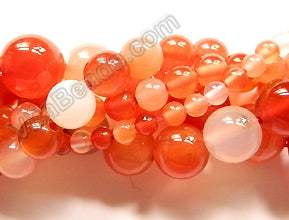 Natural Carnelian AA  -  Smooth Round Beads  16"