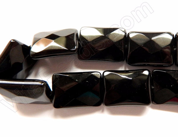 Black Onyx  -  Faceted Rectangles  16"