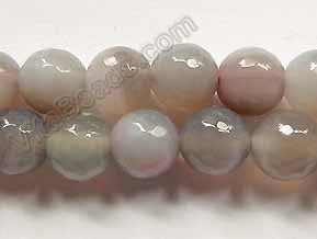 Light Lavender Grey Botswana Agate  -  Faceted Round