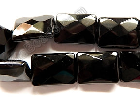 Black Onyx  -  Faceted Rectangles  16"