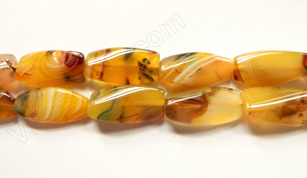 Yellow Autumn Agate AA  -  Twisted Long Rectangles  16"