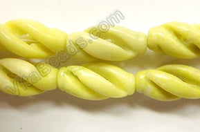 Lemon Chrysoprase  -  Twist Carved Long Lantern  16"