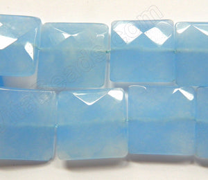 Aquamarine Jade  -  Big Faceted Squares  16"