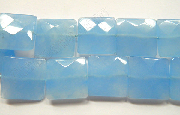 Aquamarine Jade  -  Big Faceted Squares  16"