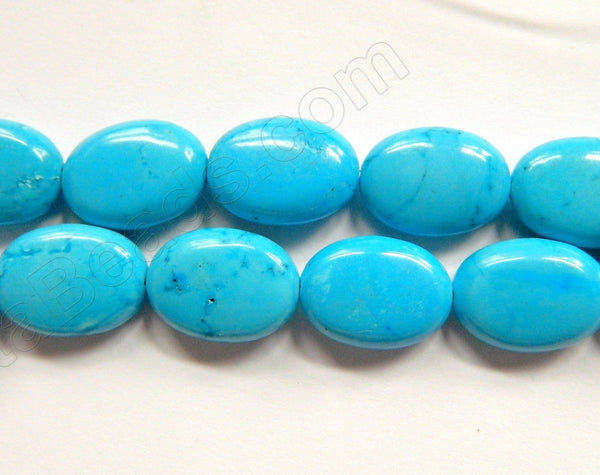 Deep Blue Stablelized Turquoise  -  Puff Ovals  16"
