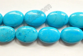 Deep Blue Stablelized Turquoise  -  Puff Ovals  16"