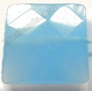 Faceted Pendant - Square Aquamarine Jade