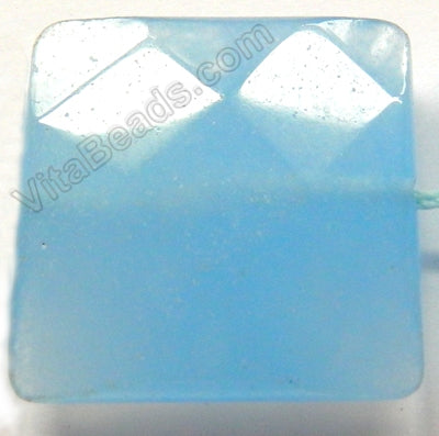 Faceted Pendant - Square Aquamarine Jade