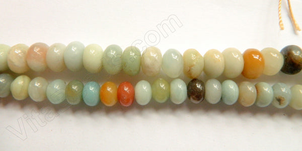 Golden Black Amazonite  -  Smooth Rondells  16"