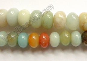 Golden Black Amazonite  -  Smooth Rondells  16"