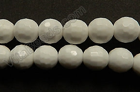 White Shell Pearl AA  -  Faceted Round  16"