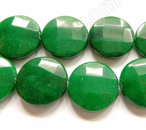 Bright Green Jade  -  Faceted Coin  16"
