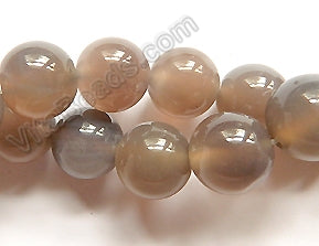 Grey Agate AA -  Big Smooth Round Beads 16"