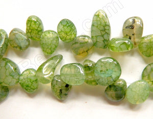 Green Fire Agate  -  Smooth Drop Nuggets 16"