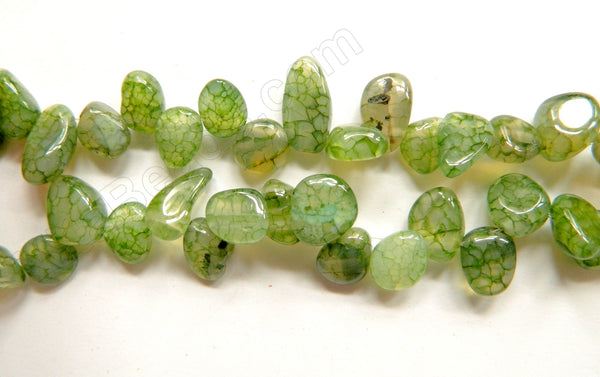 Green Fire Agate  -  Smooth Drop Nuggets 16"
