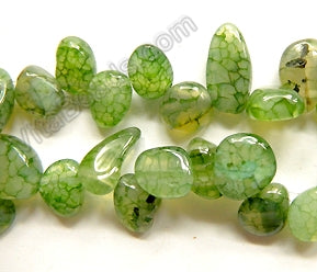 Green Fire Agate  -  Smooth Drop Nuggets 16"