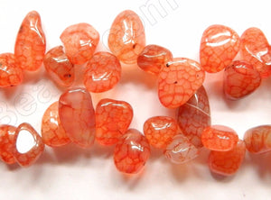 Orange Fire Agate  -  Smooth Drop Nuggets 16"