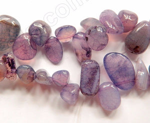 Purple Fire Agate  -  Smooth Drop Nuggets 16"