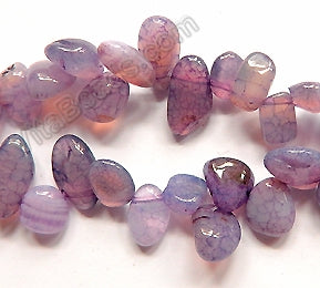 Purple Fire Agate  -  Smooth Drop Nuggets 16"