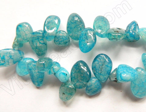 Turquoise Blue Fire Agate  -  Smooth Drop Nuggets 16"