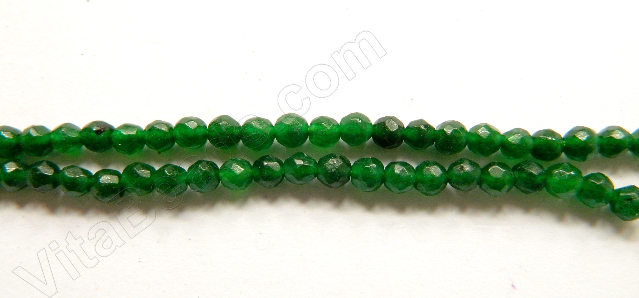 Dark Green Jade  -  Faceted Round  15"