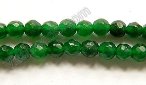 Dark Green Jade  -  Faceted Round  15"