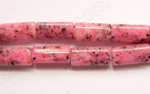 Pink Kiwi Stone  -  Puff Thin Tube  16"