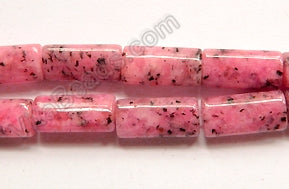 Pink Kiwi Stone  -  Puff Thin Tube  16"