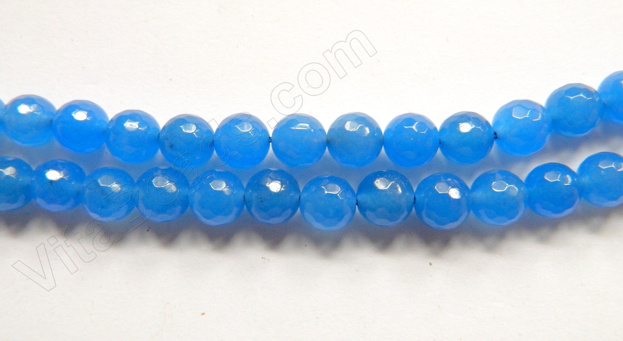 Royal Blue Agate  -  Faceted Round  16"