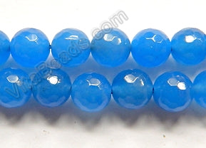 Royal Blue Agate  -  Faceted Round  16"