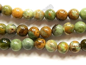 Green Opal AAA  -  Smooth Round Beads 16"