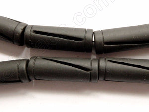 Matte Black Onyx  -  Carved Round Cylinder  16"