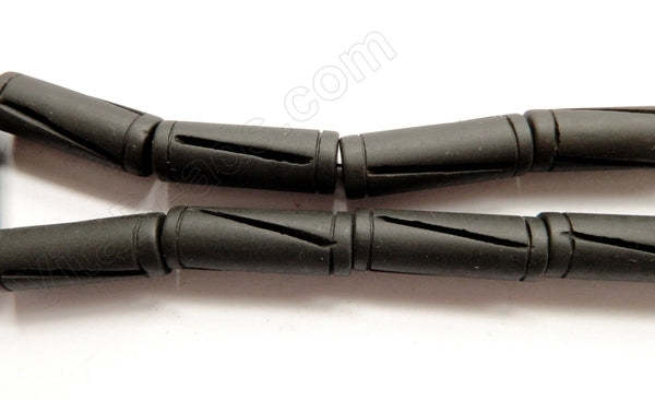 Matte Black Onyx  -  Carved Round Cylinder  16"