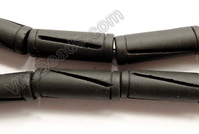 Matte Black Onyx  -  Carved Round Cylinder  16"