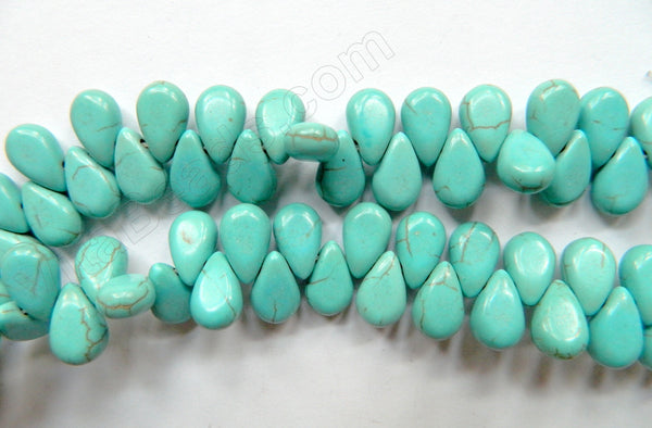 Cracked Turquoise  -  Smooth Flat Briolettes  16"