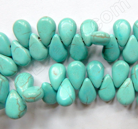 Cracked Turquoise  -  Smooth Flat Briolettes  16"