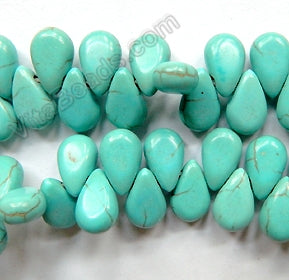 Cracked Turquoise  -  Smooth Flat Briolettes  16"