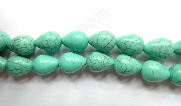 Cracked Chinese Turquoise  -  Smooth Drops 16"