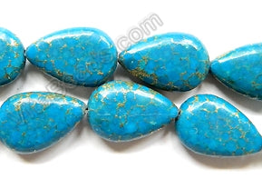 Turquoise Prase Pyrite  -  Puff Drops  16"