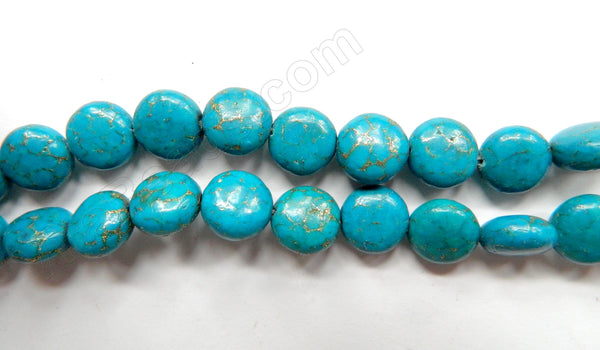 Turquoise Prase Pyrite  -  Puff Coins 16"