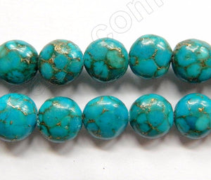 Turquoise Prase Pyrite  -  Puff Coins 16"